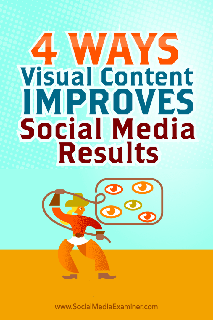 Savjeti o četiri načina na koje možete poboljšati rezultate na društvenim mrežama vizualnim sadržajem.