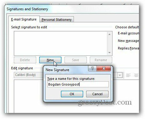 Outlook 2013 koristi ime potpisa