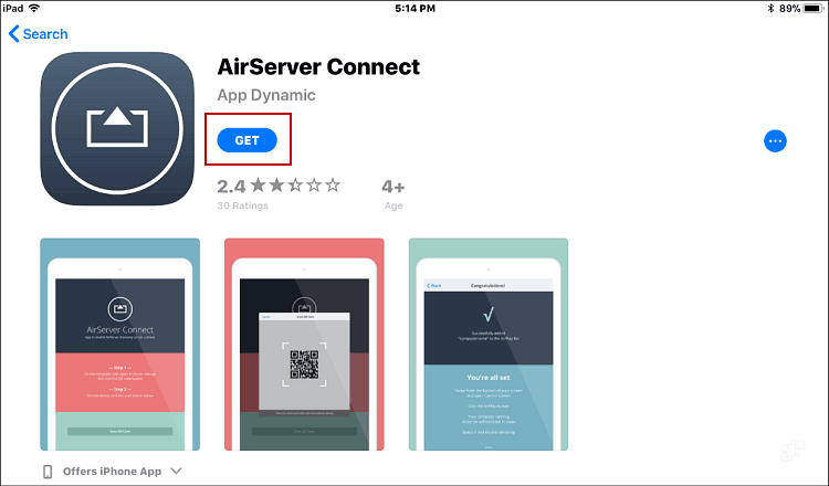 Instalirajte AirServer Connect iOS