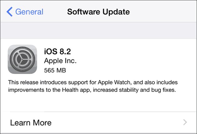 Apple iOS 8.2 za iPhone i iPad - Ažuriranje softvera