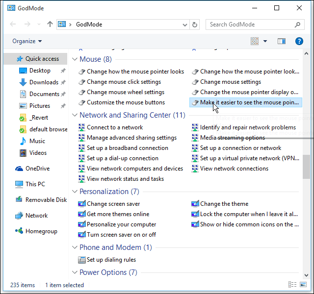 Kako omogućiti način skrivenog boga u sustavu Windows 10