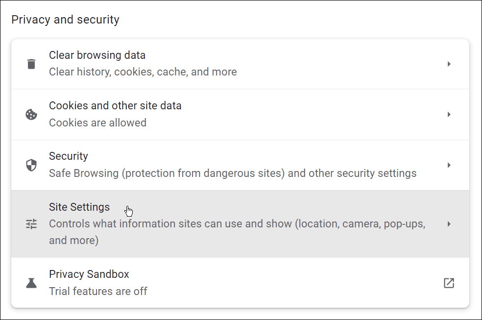 privatnost i sigurnost Chrome