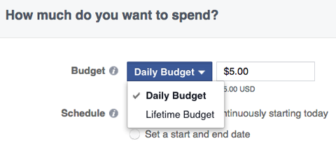 mogućnosti proračuna za facebook oglase