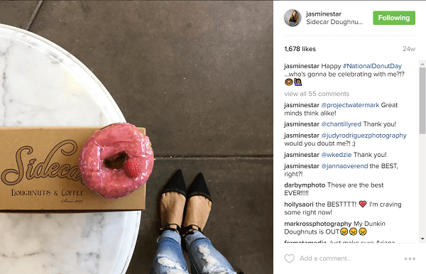Jasmine Star otkrila je da obožavatelji vole kada objavljuje krafne na Instagramu.