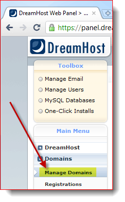 Upravljajte svojom domenom na DreamHost-u