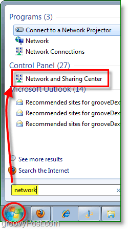 pristup mreži i dijeljenju centra u sustavu Windows 7