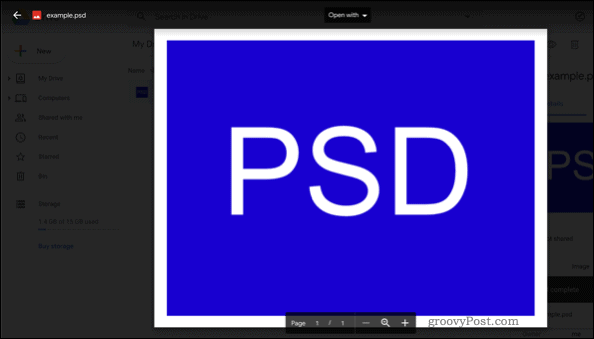 Otvaranje PSD datoteke na Google disku