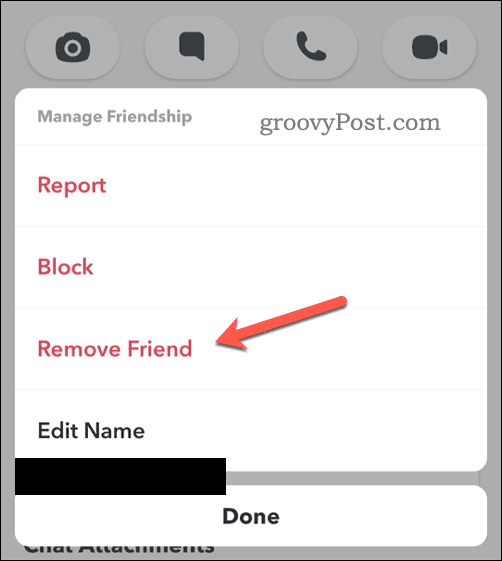 Mogućnost uklanjanja Snapchat prijatelja
