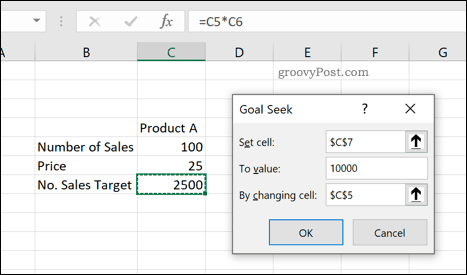 Alat za pretraživanje cilja Excela