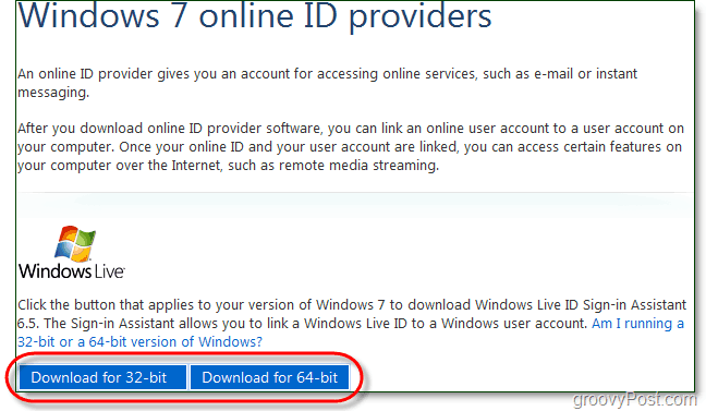 preuzmi pomoćnik za prijavu na Windows 7 uživo id