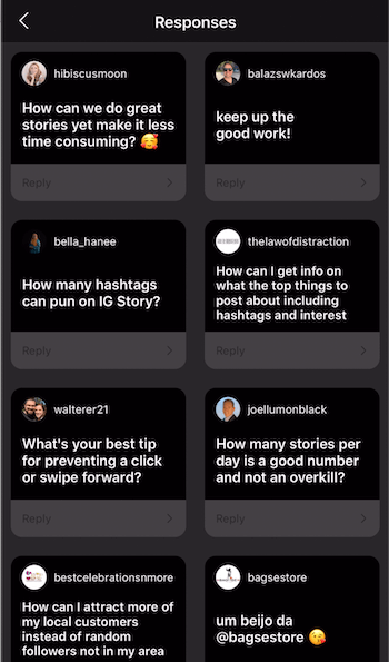 na sliku priče iz Instagrama dodajte više odgovora na naljepnicu Pitanja