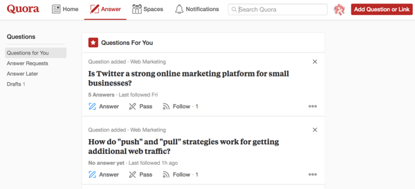 Marketing na Quori uključuje odgovaranje na pitanja za koja ste najkvalificiraniji.