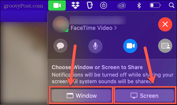 facetime prozor ili dijeljenje zaslona