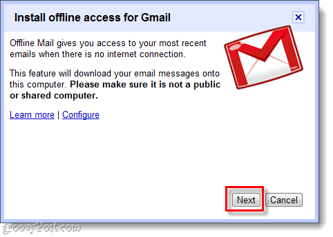 instaliraj izvanmrežni pristup za Gmail