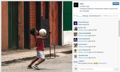 nike world cup instagram slika s #justdoit hashtagom