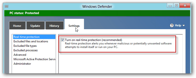 Windows Defender u sustavu Windows 8 Uključuje MSE