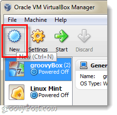 Napravite novi VM u Virtualboxu