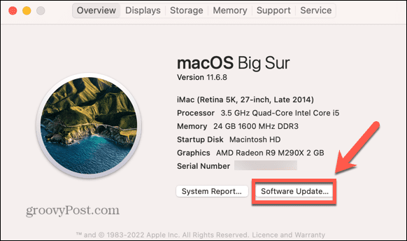 ažuriranje softvera za Mac
