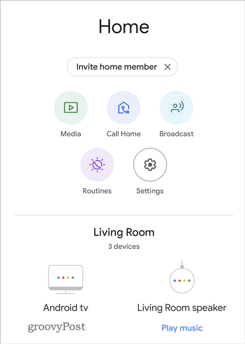 Ekvilajzer zvuka Google Home