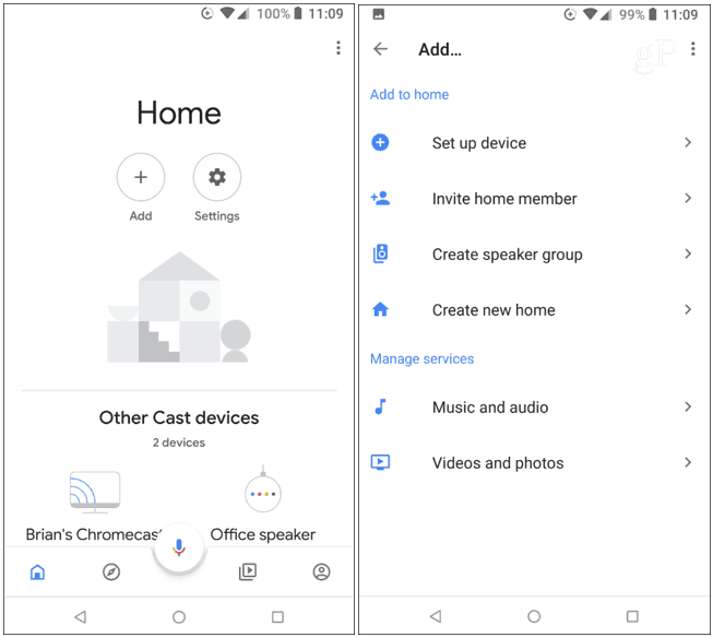 Dodavanje uređaja Google Home App