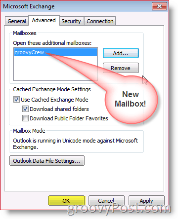 Outlook 2010 Screenshot dodaj karticu napredne napredne pošte