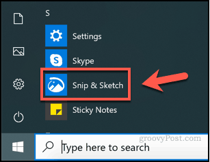 Pokretanje Snip-a i skice na Windows-u