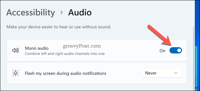 Omogućavanje mono zvuka u sustavu Windows 11