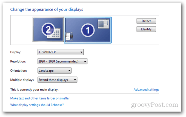 razlučivost zaslona Windows 7 Windows 8 ima položaj rezolucije veličine