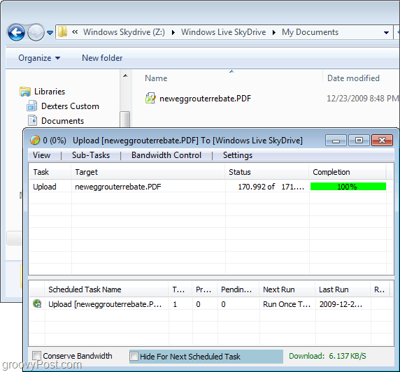 upload datoteka u skydrive kroz Windows Explorer