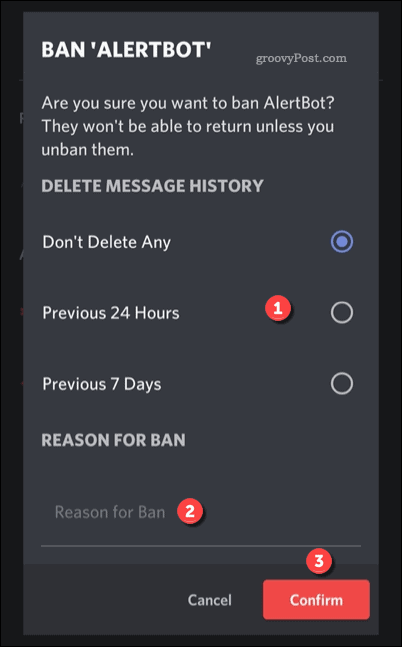 Opcije za zabranu korisnika Discorda