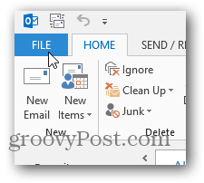 Office 2013 promijeni temu boje - kliknite Datoteka