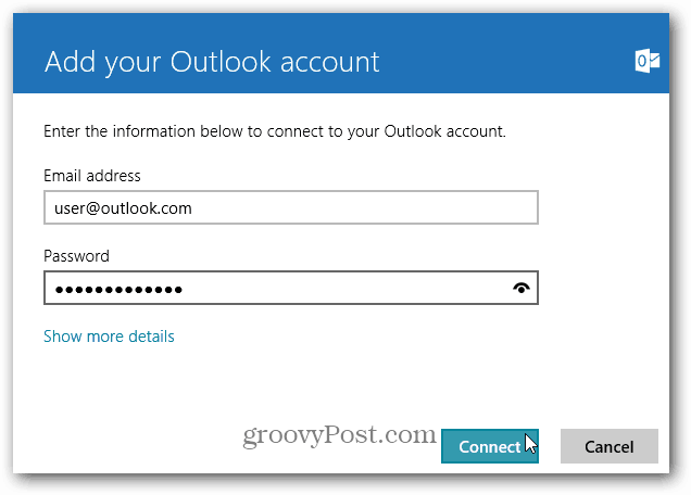 Dodajte Outlook.com adresu u sustav Windows 8 Mail