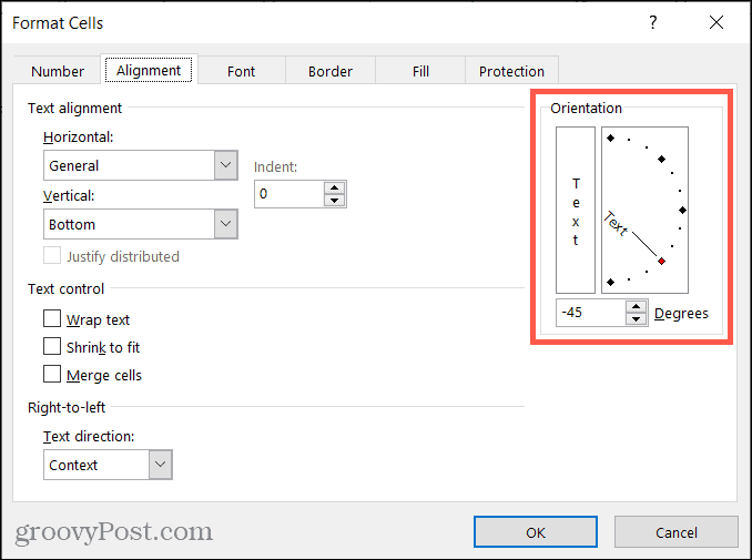 Formatiranje poravnanja ćelije u programu Excel