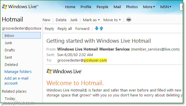 e-pošta na vašoj domeni iz sustava Windows uživo