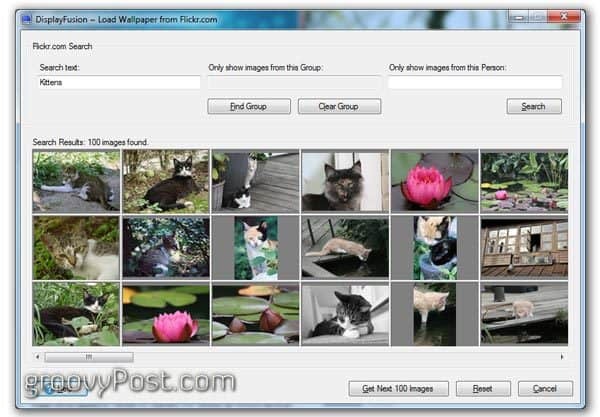 odaberite postavke integracije flickr