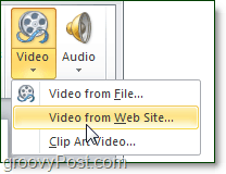 Opcija videozapisa s web mjesta u PowerPointu 2010