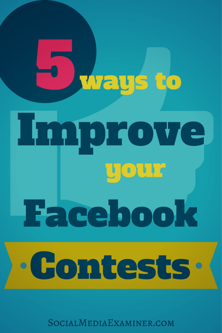 kako poboljšati facebook natjecanja