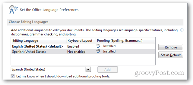 Kako dodati dodatne jezike u sustavu Office 2013