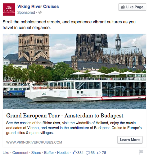 krstarenja rijekom viking facebook news feed oglas