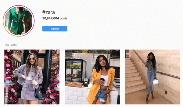 Kako regrutovati plaćene društvene influencere, primjer postova Instagram influencera za #zara
