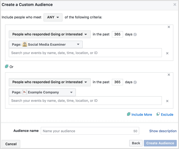 Facebook Ads Manager stvara prilagođenu publiku na temelju angažmana na događajima