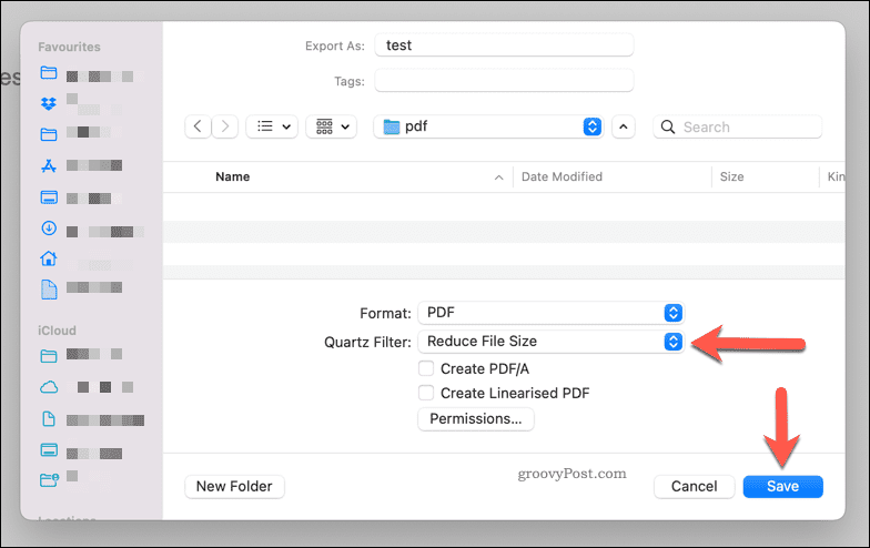 Smanjenje veličine PDF datoteke pomoću pregleda na Macu