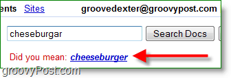 nikad ne zavaravajte cheeseburger! google docs ima pravopisne prijedloge 