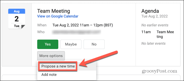 google kalendar gmail predloži novo vrijeme