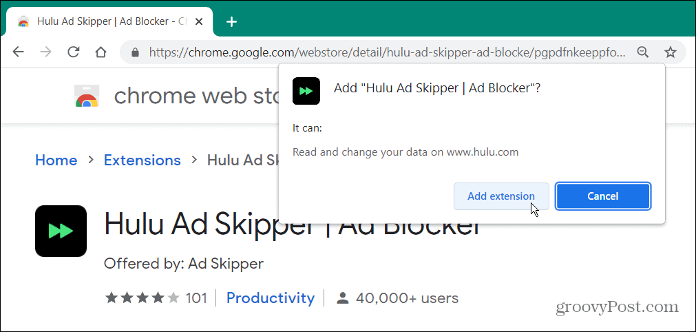 Hulu Ad-Block proširenje