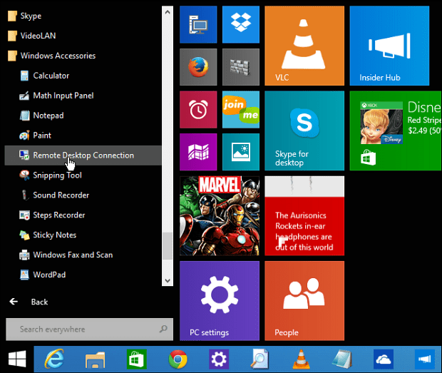 Izbornik Start Windows 10