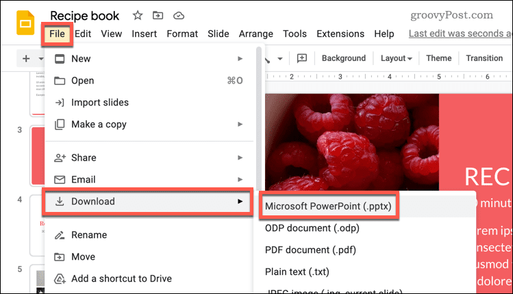 Preuzmite Google slajdove u PPTX