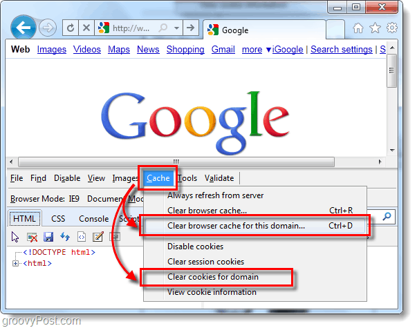 Kako očistiti predmemoriju i kolačiće Internet Explorer 9 za pojedine web lokacije