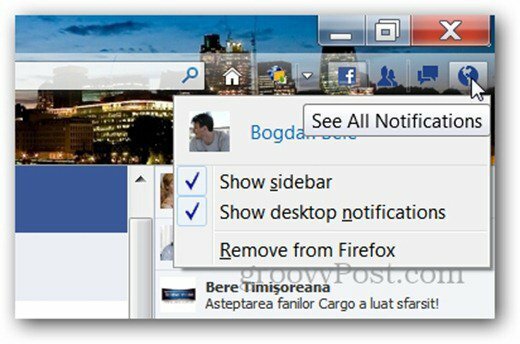 facebook messenger za traku obavijesti za Firefox