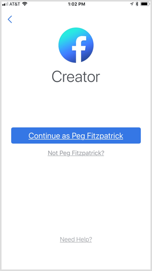 Prijava za aplikaciju Facebook Creator